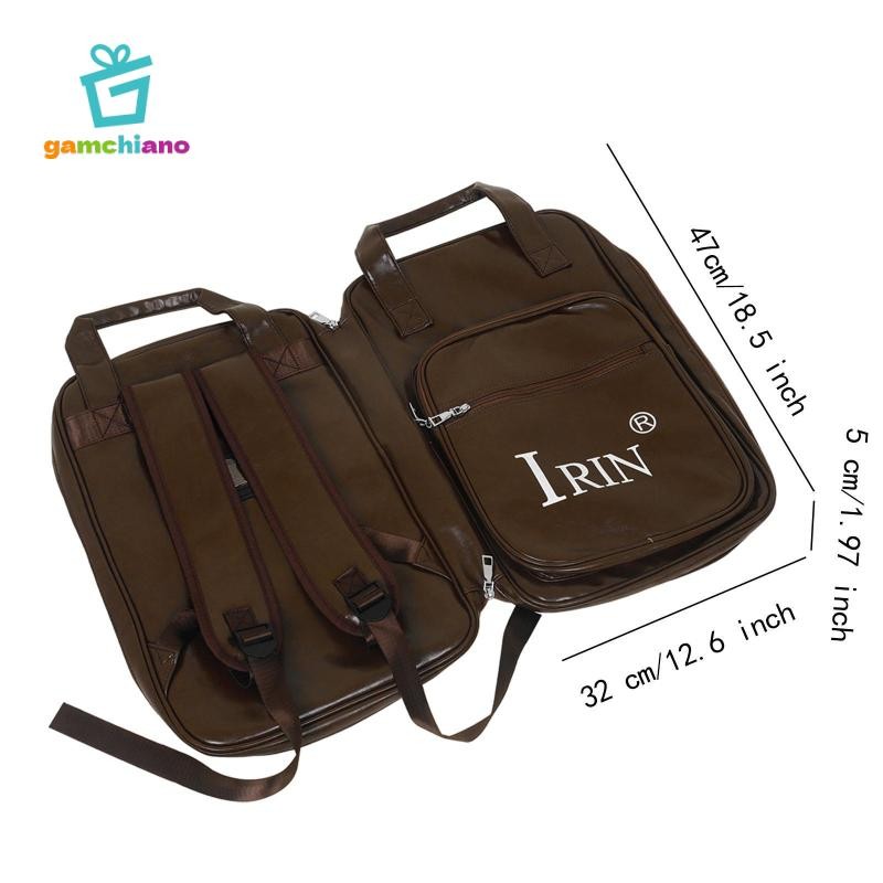 Túi đựng gậy trống da PU có tay cầm, hộp đựng cần trống, giá đỡ cho gậy gõ, phụ kiện