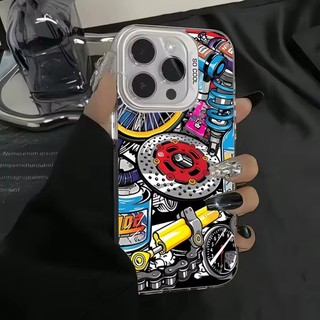 Ốp Điện Thoại IMD Họa Tiết Bánh Răng Cơ Điện Thoại Cho iPhone 11 12 13 14 15 Pro Max 14 15 Plus