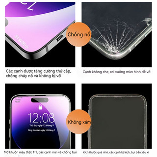 Kính cường lực iPhone 9H, chống nhìn trộm, chống ánh sáng xanh, chống bụi – Dành cho iPhone 11 12 13 14 15 16 17 Pro Max