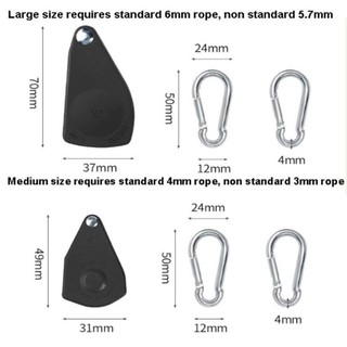 Ròng rọc dây lều cắm trại ngoài trời OIWLSAX321, 10 kiểu 31 * 49mm / 37 * 70mm Khóa điều chỉnh dây chống gió, Giá đỡ lều bằng hợp kim kẽm Bộ căng ròng rọc nâng