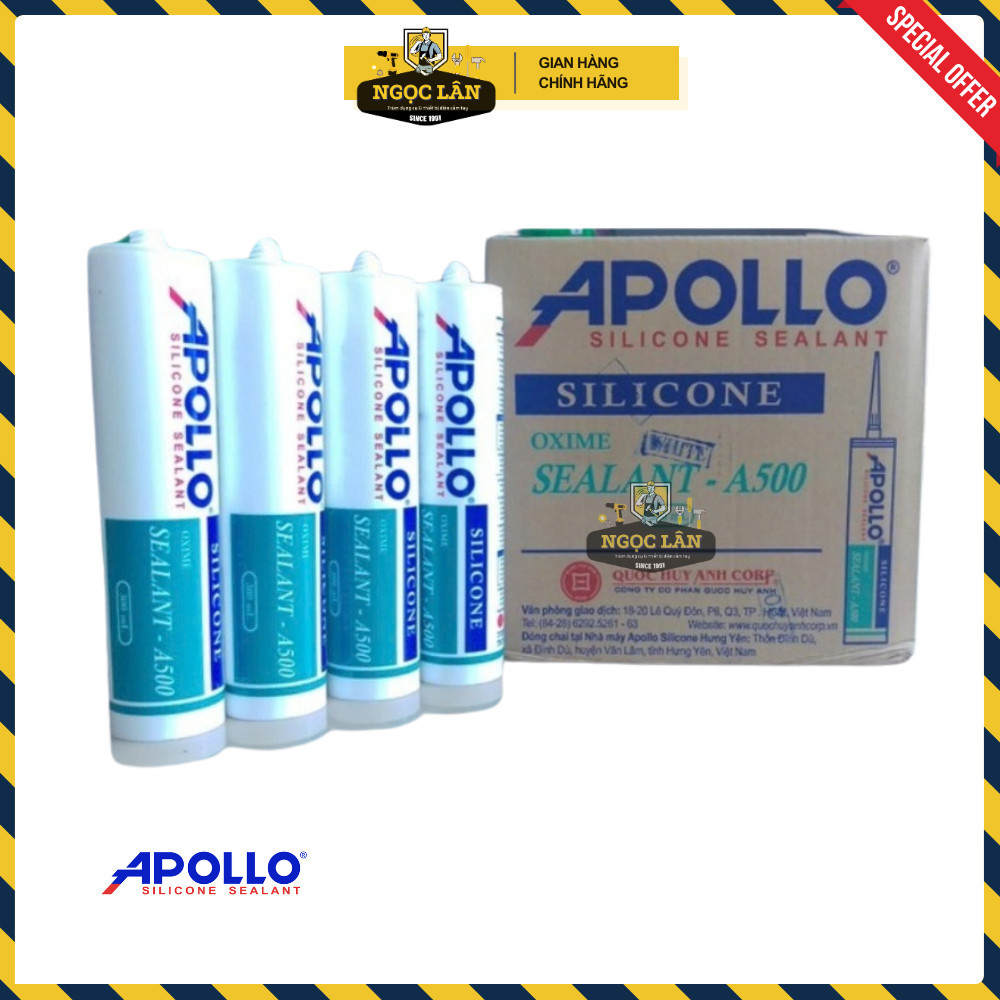 [Giá thùng Chính Hãng] Keo Silicone Apollo A300 - A500 chai 300ML (Giá thùng 25chai) hàng chính hãng