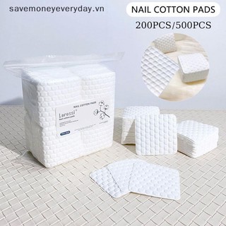 [savemoneyeveryday] 200 / 500 Chiếc Miếng Lót Bông Móng Tay Tẩy Sơn Gel Làm Sạch Khăn Ăn Làm Móng Tay Khăn Lau Không Xơ Miếng Lót Giấy Lau Bông Dụng Cụ Varnish [vn]