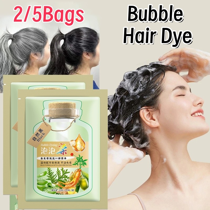 Thuốc nhuộm tóc thảo dược Đen, che phủ bạc, chăm sóc tóc, dầu gội