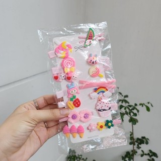 Set 14 Kẹp Tóc  Đáng Yêu Cho Bé Gái Giá Siêu Tốt  (Hồng, Tím, Vàng, Xanh, Nâu)