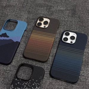 Ốp điện thoại Kevlar cho iPhone 12 13 14 15 16 pro max plus từ tính mạnh đơn giản Vỏ bảo vệ chống sốc
