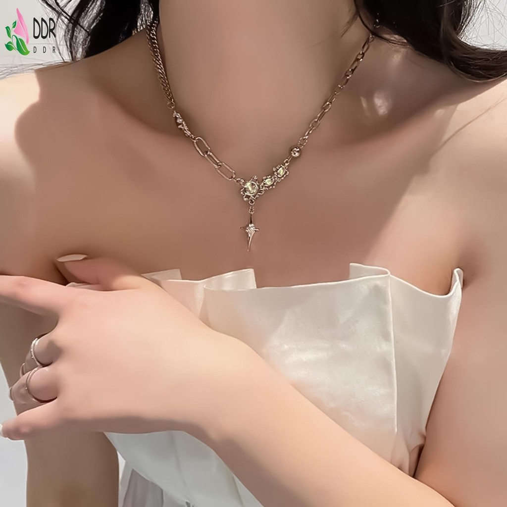 Vòng cổ mặt dây chuyền chéo dành cho nữ thiết kế chữ thập thời trang làm quà tặng ngày lễ kỷ niệm