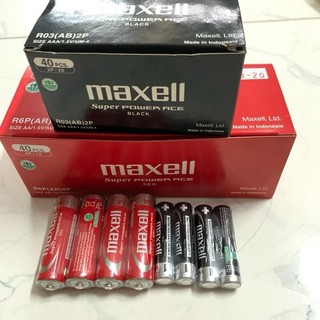 Maxell Pin  AA 2A & AAA 3A 1.5V Dùng Trong Gia Đình Hộp 40 Viên Pin An Toàn Cho Thiết Bị