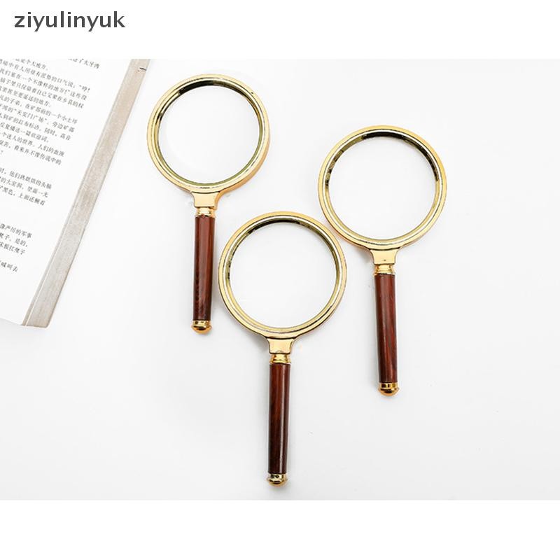 Ziyulinyuk 10X Kính lúp cầm tay bằng gỗ gụ cổ Ống kính 60mm-100mm dành cho khoa học và người cao tuổi EN