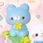 Có hàng YELL Gacha Dòng hoa động vật dễ thương 2 chú thỏ nhỏ hình tượng chơi vườn VF62