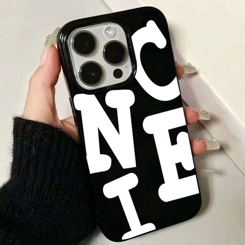 Ốp Lưng Cho iPhone 16 15 Pro Max 11 13 14 12 Pro Cho iPhone 16e 7 8 Plus XS Max X XR SE2022 Chữ Cái Tiếng Anh NICE Mềm TPU Chống Sốc