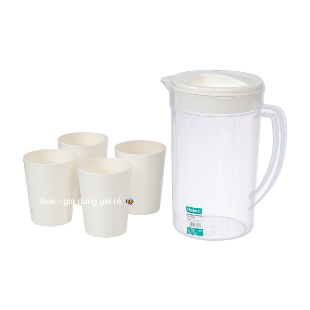 Bộ ca cốc trong 2,5L kèm 4 cốc 330ml chính hãng VIỆT NHẬT (ms 6052-1)