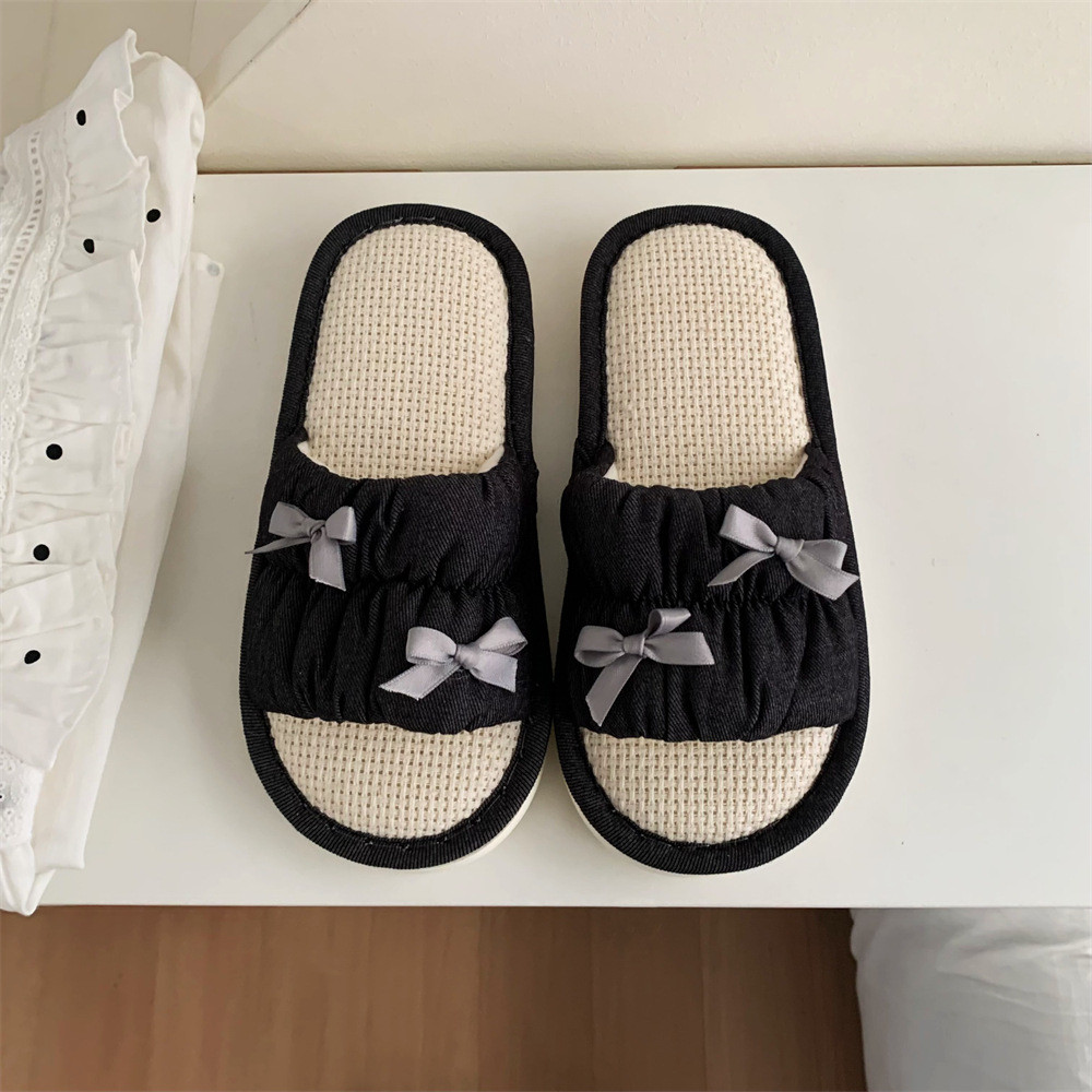 XIXITIAO Dép Vải Lanh Cotton Nữ Xuân Hè Thời Trang Nhật Bản Giày Sàn Phòng Ngủ Thoáng Khí