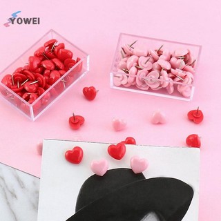 YOWEI Ins Tình Yêu Hình Trái Tim Đẩy Chân Màu An Toàn Push Pin Cork Board Thumb Tack Wall Pins Trường Văn Phòng Phẩm Văn Phòng Ràng Buộc Tiếp Liệu VN
