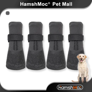 HamshMoc Giày bảo hộ thú cưng Giày bảo hộ chó mèo mềm mại thoáng khí chống trượt có thể điều chỉnh với cao su tự nhiên nhiều kích thước