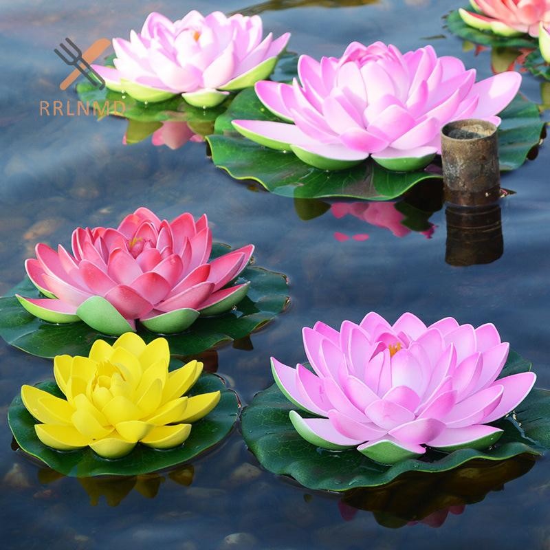 RRLNMD Mini Sen Nhân Tạo Hoa Nổi Hoa Sen Giả Sống Động Như Thật Nước Lily Micro Phong Cảnh Cho Ao Trang Trí Sân Vườn Cây MỚI