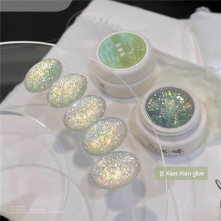 XEIJAYI Gel móng tay chất liệu sequin opal Xian Xian, sequin lấp lánh mịn, keo phototherapy đóng hộp cho nghệ thuật làm móng cho tiệm làm móng