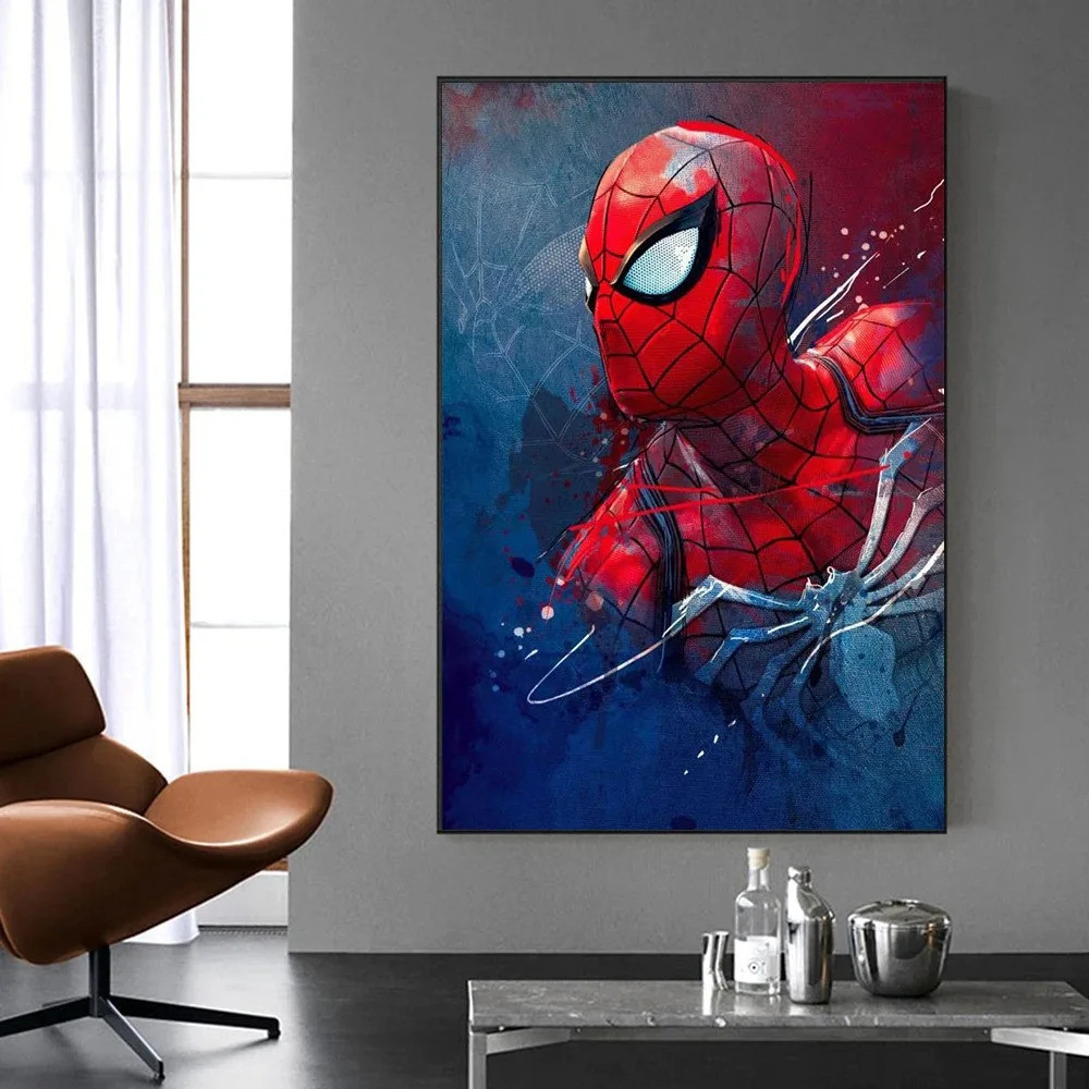 Mini Marvel Phim Màu Nước Người Nhện Siêu Anh Hùng Vải Áp Phích Nhà Hiện Đại Treo Tường Nghệ Thuật Tranh In Hình Trang Trí Phòng Tranh Z5D5
