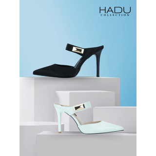 Guốc Sục 10P JOYCELYN Cao Gót Mũi Nhọn HADU GGD175 Da PU Vân Cao Cấp Đế TPR Chống Trượt BH 12T