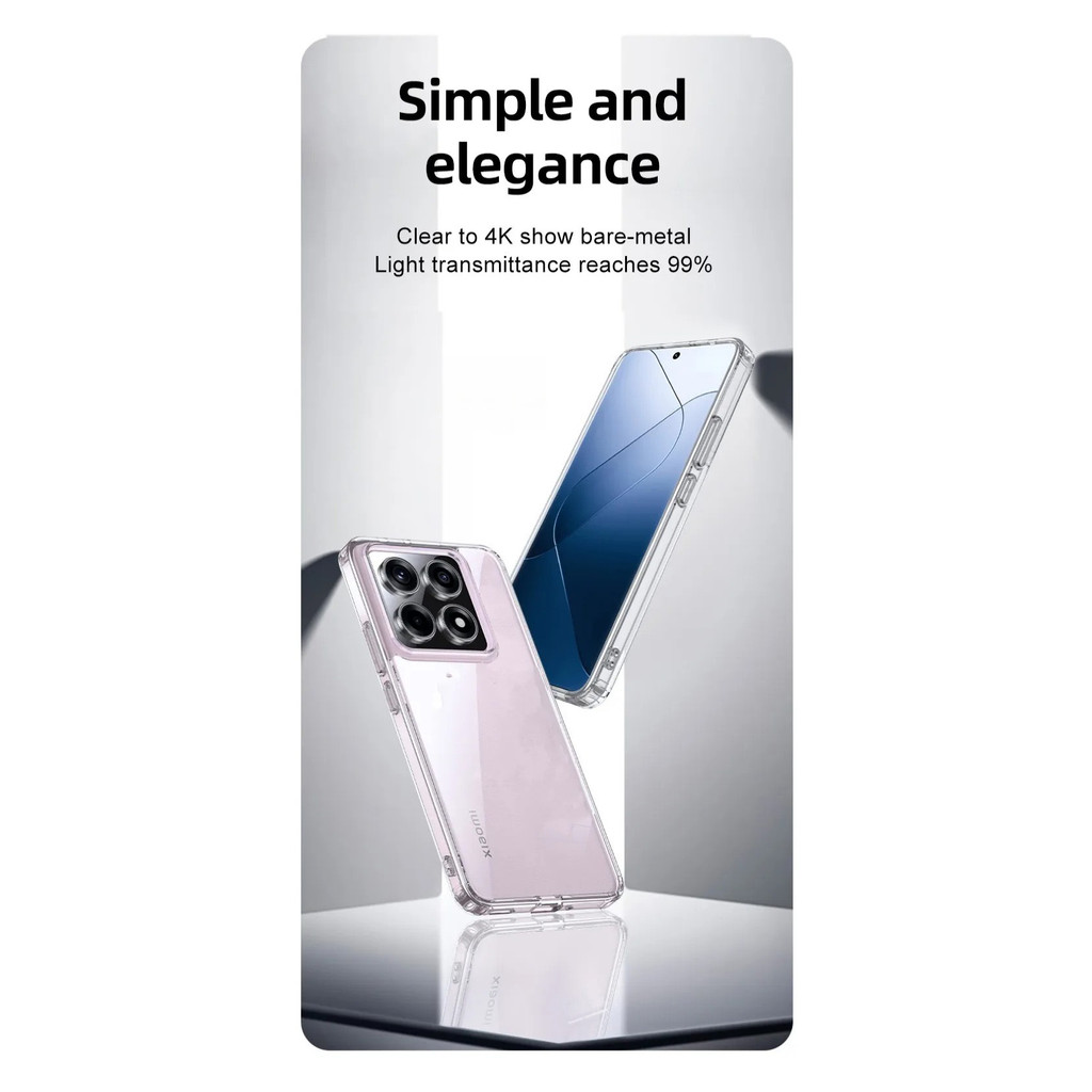 Dành Cho Xiaomi 14T / 14T Pro 5G Hybrid Trong Suốt Chống Va Đập TPU & PC Matte Túi Khí Chống Sốc Ốp Lưng