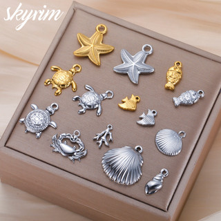 SKYRIM 3 Cái / lốc Bộ mặt dây chuyền theo chủ đề đại dương bằng thép không gỉ cho dây chuyền vòng cổ có vỏ sò, cá & sao biển, Phụ kiện trang sức để bán buôn số lượng lớn