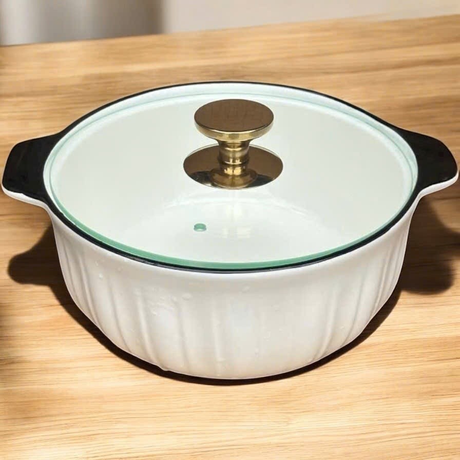 Âu đựng cơm, Canh Kích thước 25 cm, gồm các dung tích 1l, 1,5l, 2,4l Cao Cấp Màu Trắng