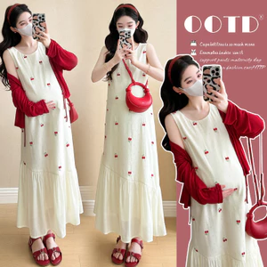 Bộ đồ bà bầu Đầm Vest khâu thời trang mùa hè + Bộ đồ hai mảnh chống nắng