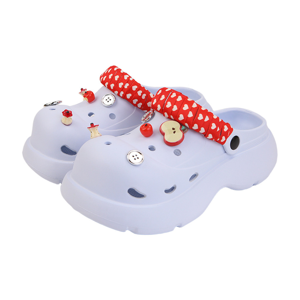 XIXITIAO Dép Dép Nữ Mùa Hè Thoải Mái Đế Dày Trái Tim Cô Gái Giày Sandal Táo