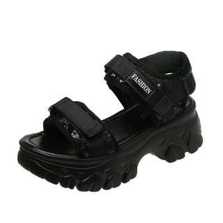 Sandal nữ đế wedge, sandal cao gót mùa hè, đế dày tăng chiều cao, giày ngoài trời đa năng