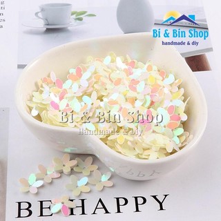 30g Kim Sa Hoa Mai 3D Lõm 10mm Màu Sữa Cừ Đính Kết Trang Phục, Làm Phụ Kiện Thời Trang