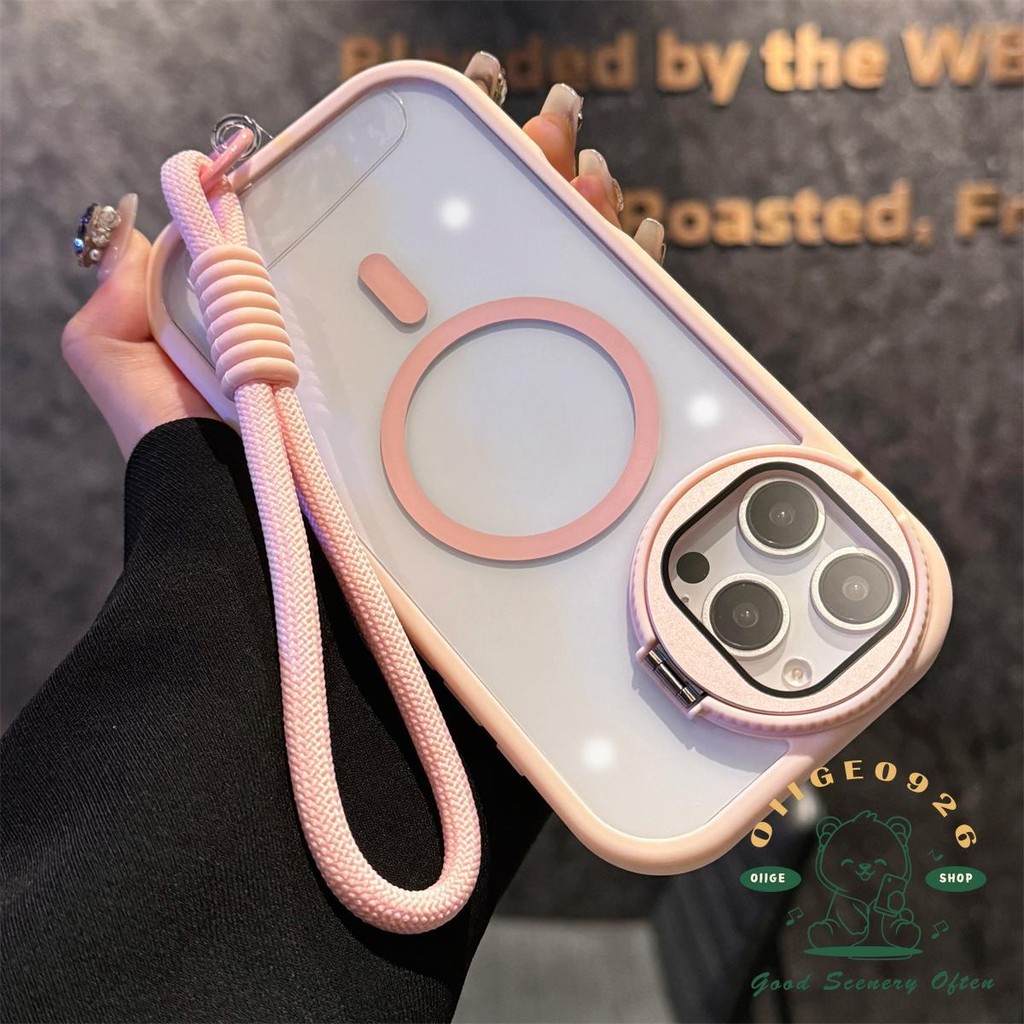 [Vỏ dây buộc] Giá đỡ gấp ống kính trạng thái lỏng Vỏ điện thoại từ tính iphone16 Pro Max 15 14 13 12 11 cho vỏ iPhone Vỏ mềm TPU chống sốc