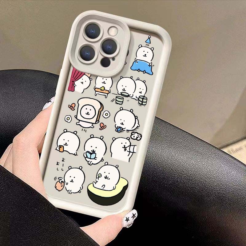 Ốp Lưng Cho Samsung S25 S24 Ultra S24 S23 FE S22 S21 Plus S20 S21 FE Phim Hoạt Hình Gấu Kawaii Silicon Mềm Góc Mắt Chống Sốc