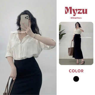 Chân Váy Dáng Dài 90cm Công Sở Đuôi Cá Xẻ Sau Chất Umi Hàn Loại 1 Co Giãn 4 Chiều, Ôm V3 MYZ32