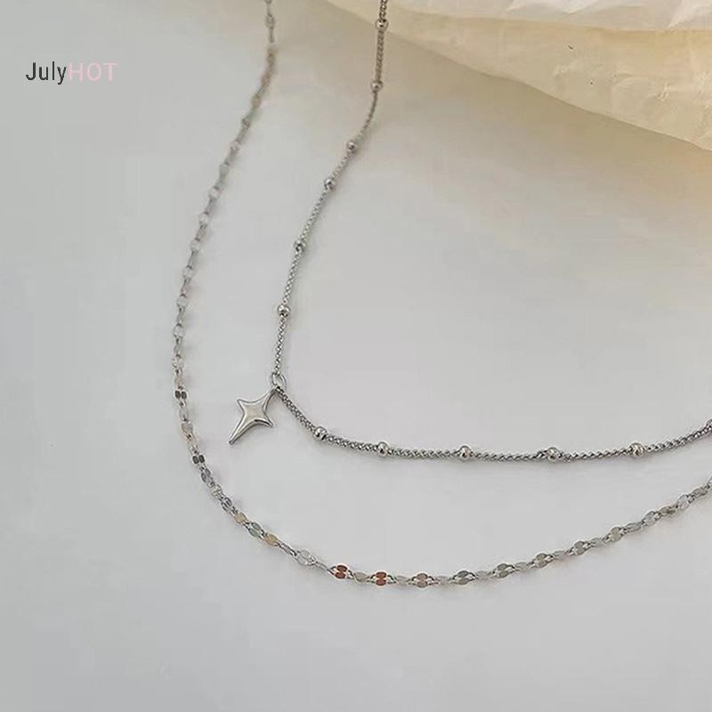 JULYHOT Thời Trang Nữ Mặt Dây Chuyền Vòng Cổ Boho Hai Lớp Vòng Cổ Cho Nữ Cô Gái Hai Lớp Dây Chuyền Vòng Cổ Punk Trang Sức Dự Tiệc Massivedeals
