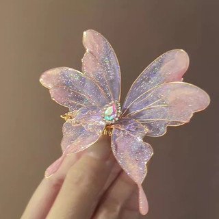 MAUROPOLI [Sẵn sàng] Giấc mơ bướm tráng men ~ Cổ tích Phong cách Trung Quốc Kẹp tóc bướm ba chiều Niche Tinh tế Dreamy Phụ kiện tóc có giá trị cao