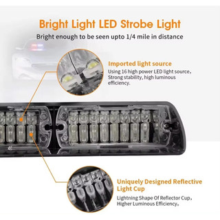 16LED Khẩn Cấp Dash Xe Ô Tô Kính Chắn Gió Cảnh Báo Flash Nhấp Nháy Có Cốc Hút Cho Xe Tải Nhấp Nháy Đèn Tín Hiệu 12V