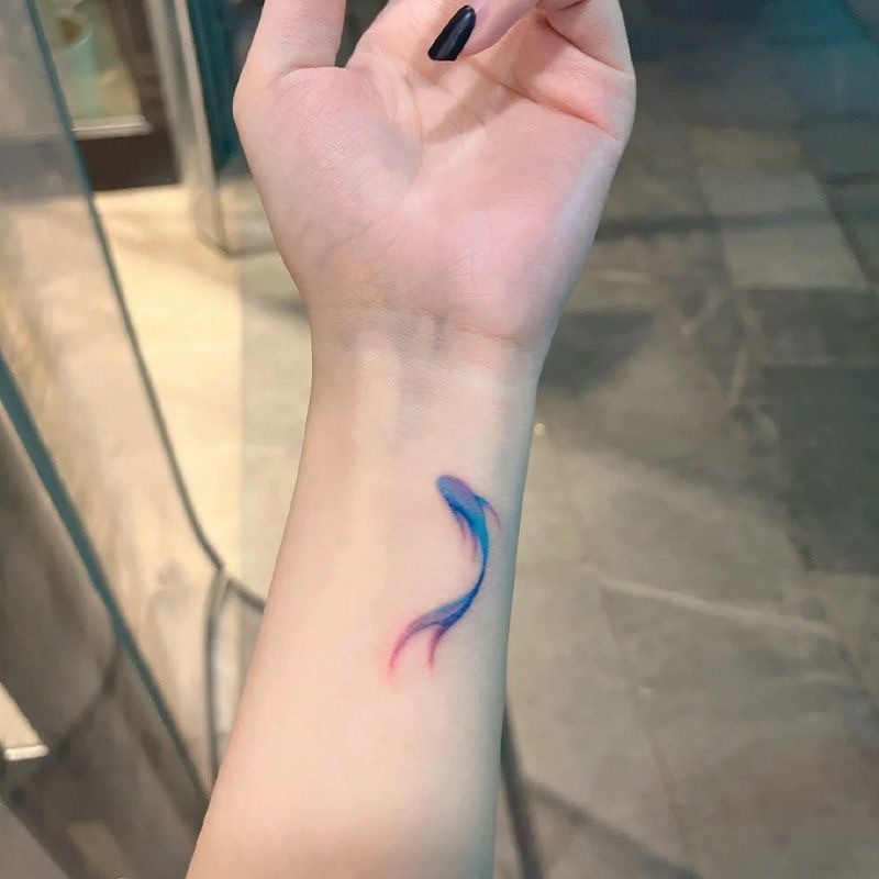 Lucky Koi Hình Xăm Miếng Dán Cặp Đôi Chống Thấm Nước Thời Trang Cho Cổ Tay