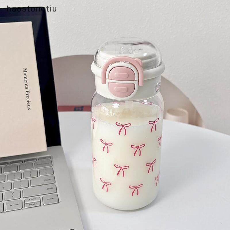 HA Bình Nước Dễ Thương Có Ống Hút Nhựa Di Động Nắp Lên Cốc Nước Trẻ Em Chống Rò Rỉ Bình Nước Dễ Thương Uống n