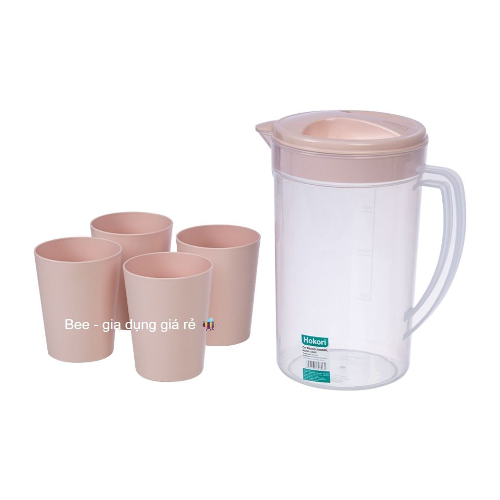 Bộ ca cốc trong 2,5L kèm 4 cốc 330ml chính hãng VIỆT NHẬT (ms 6052-1)