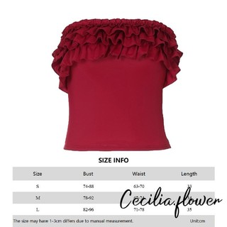 Áo sơ mi nữ Ruffle Bandeau - Không tay quây màu trơn Slim Fit Tube Áo sơ mi dự tiệc Clubwear Mùa hè Dạo phố