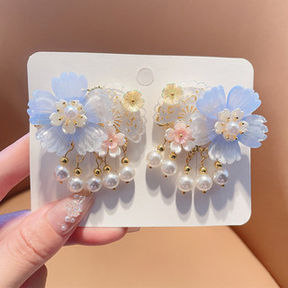 Kẹp Tóc Hoa Trung Quốc Ngọc Trai Trang Trí Ánh Sáng Sang Trọng Tinh Tế Barrettes Phụ Kiện Sinh Nhật Sân Khấu Đảng Kiểu Tóc Làm