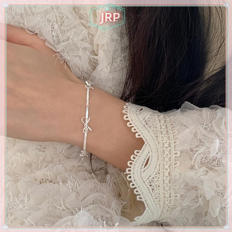 SmallbrainsJr Thắt Nơ Ngọt Ngào Xương Rắn Dây Xích Vòng Tay Nữ Thiết Kế Đơn Giản Chokers Cổ Dây Xích Vintage Bộ Trang Sức vn