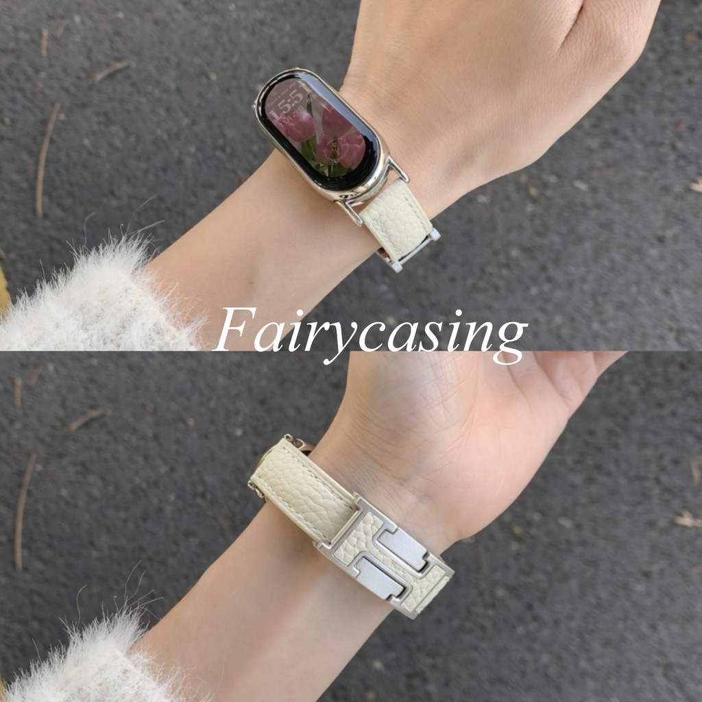 Dây da mỏng cho MIBand 10 9 8 7 Vòng đeo tay từ tính thay thế cho miband 6 5 4 3 Band Không có đồng hồ