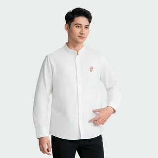 Áo sơ mi nam tay dài cổ tàu  INSIDEMEN Cotton Regular Fit ILS0910Z
