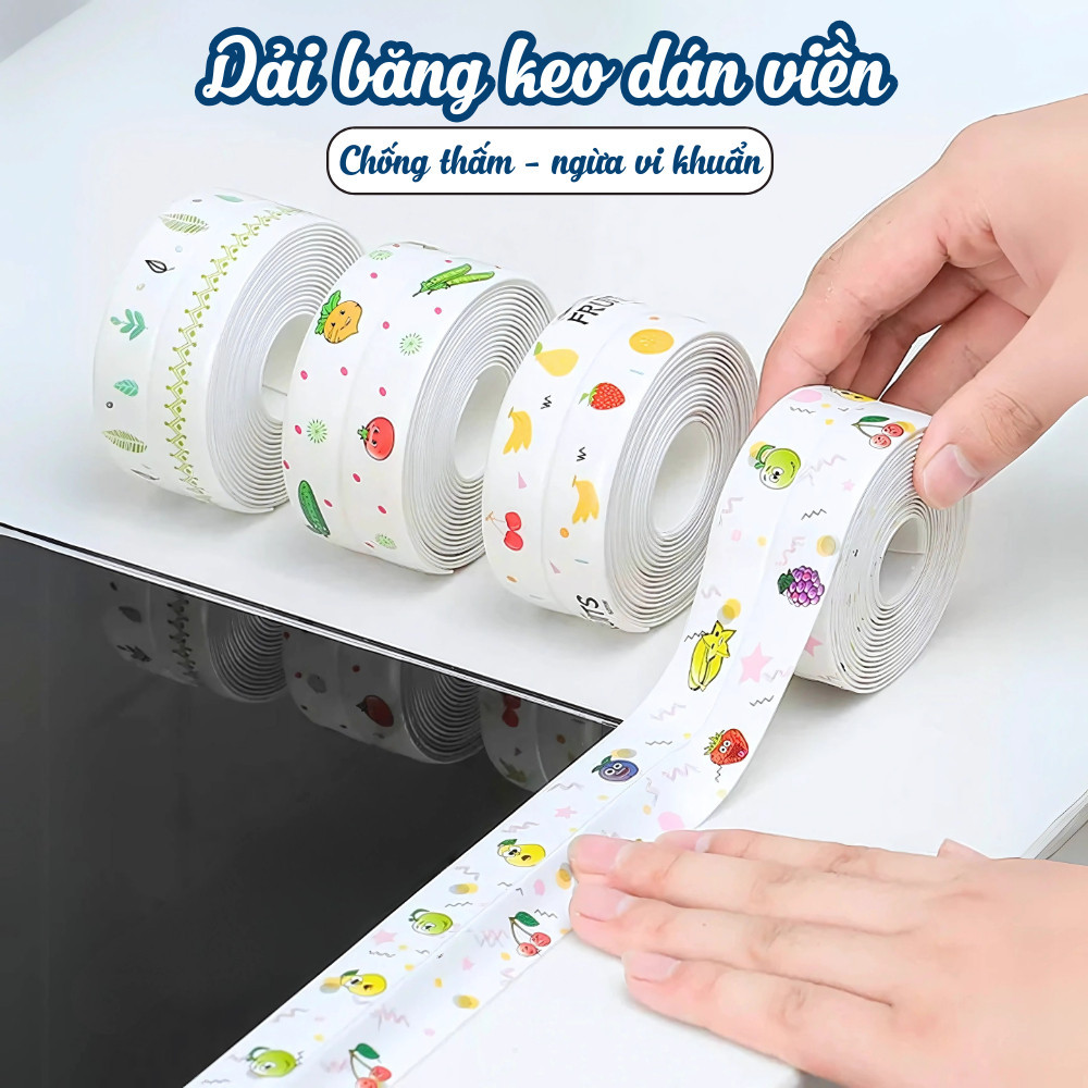 Cuộn Dán Viền Bồn Rửa Chén Chống Thấm Nước, Băng Keo Dán Khe Hở Nhà Bếp, Phòng Tắm Chống Ẩm Mốc
