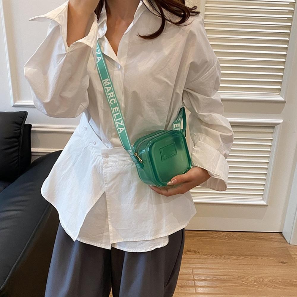 Túi đeo chéo CPINCP, Túi Messenger màu trơn trong suốt, Quà tặng túi đeo vai thạch PVC chống thấm nước