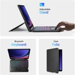 Hộp đựng bàn phím thần kỳ có đèn nền nổi cho Samsung Tab S10 FE Plus 13.1 2025, Vỏ bàn phím đa cảm ứng có đèn nền nhiều màu cho Tab S11 / S10 + / S9FE + / S9 + / S8 + / S7 + / S7 FE / A11 + / A9 + — ảnh 3