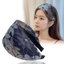 Băng đô rộng JVSUB, Băng đô ren hoa thêu, Băng đô buộc tóc đơn giản có răng chống trượt thời trang hàng ngày