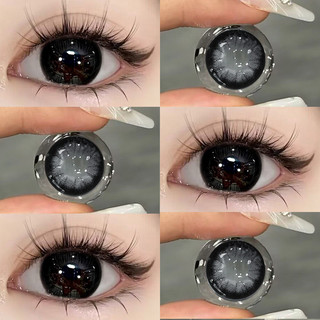 YI TONG NIAN 2 Chiếc Ống Kính Tiếp Xúc Màu Đen Cô Gái Đẹp Mắt Làm Đẹp Trang Điểm Loại Tự Nhiên Liên Hệ Ống Kính Tốt Nghiệp Đảng Kích Thước Lớn 14,2-14,5mm