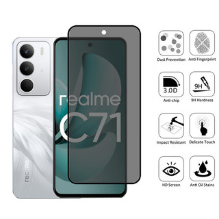 1-2 Chiếc Realme C71 Kính Cường Lực Chống Gián Điệp Chống Nhìn Trộm Bảo Vệ Màn Hình Riêng Tư Cho Realme C75X C75 C63 C65 C67 C55 C53 C71 4G