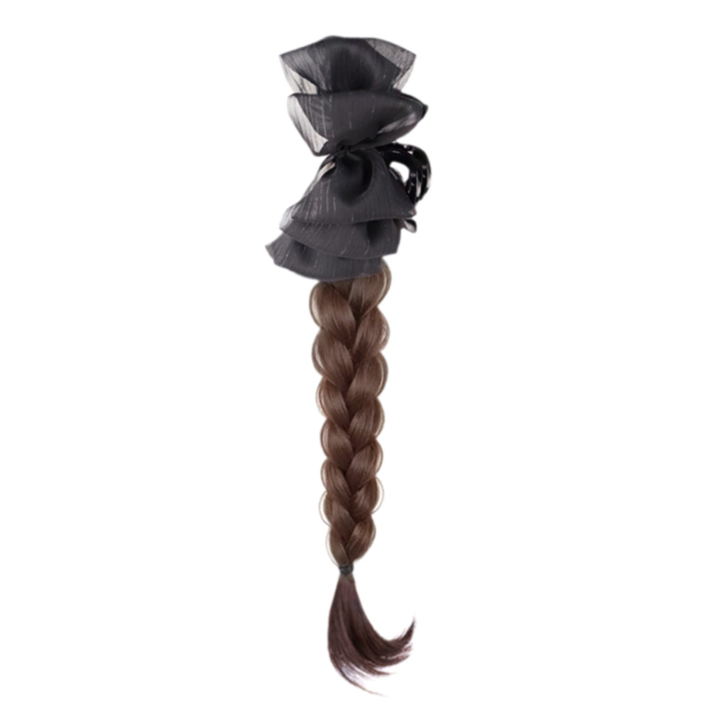 GOJO Twist Braid Tóc Giả Tổng Hợp, Kẹp Nơ Đuôi Ngựa Cloud Bubble Cao, Phụ Kiện Tóc Cho Nữ